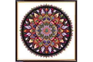 Redxing Stamped Cross Stitch Kits Embroidery kit for Beginners Adults Full Range of Embroidery Patterns Starter Kits DIY Printed Cross Stitch Kits Needlepoint Kits 11CT- Datura Flower 17.7x17.7 inch