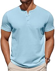 COOFANDY Men Henley Shirt Cotton T Shirts Button