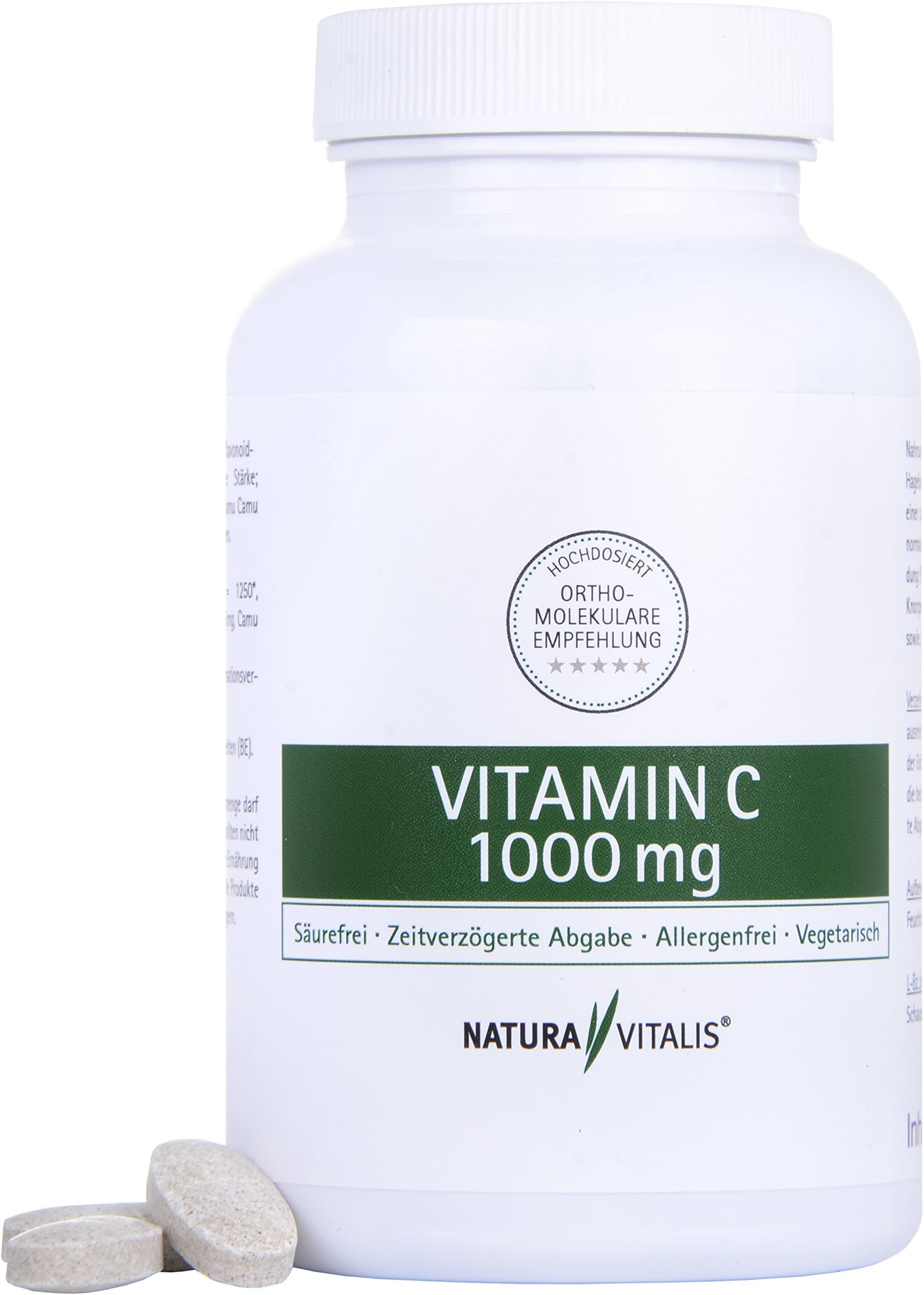 Natura Vitalis Vitamin C 1000 mg – High Dose Pack of 1 x 150 g)