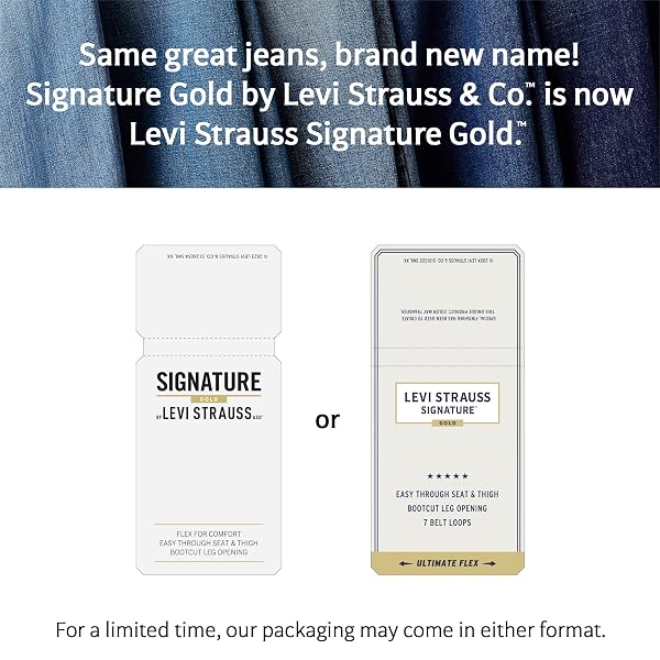 LEVI STRAUSS SIGNATURE GOLD MEN’S RELAXED FIT FLEX JEANS, MYSTIC MAZE-STRETCH WAISTBAND, 36WX30L