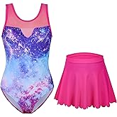 beautyin Girls Ballet Leotards Dance Gymnastic Outfits with Removable Skirt Sleeveless Dancewear