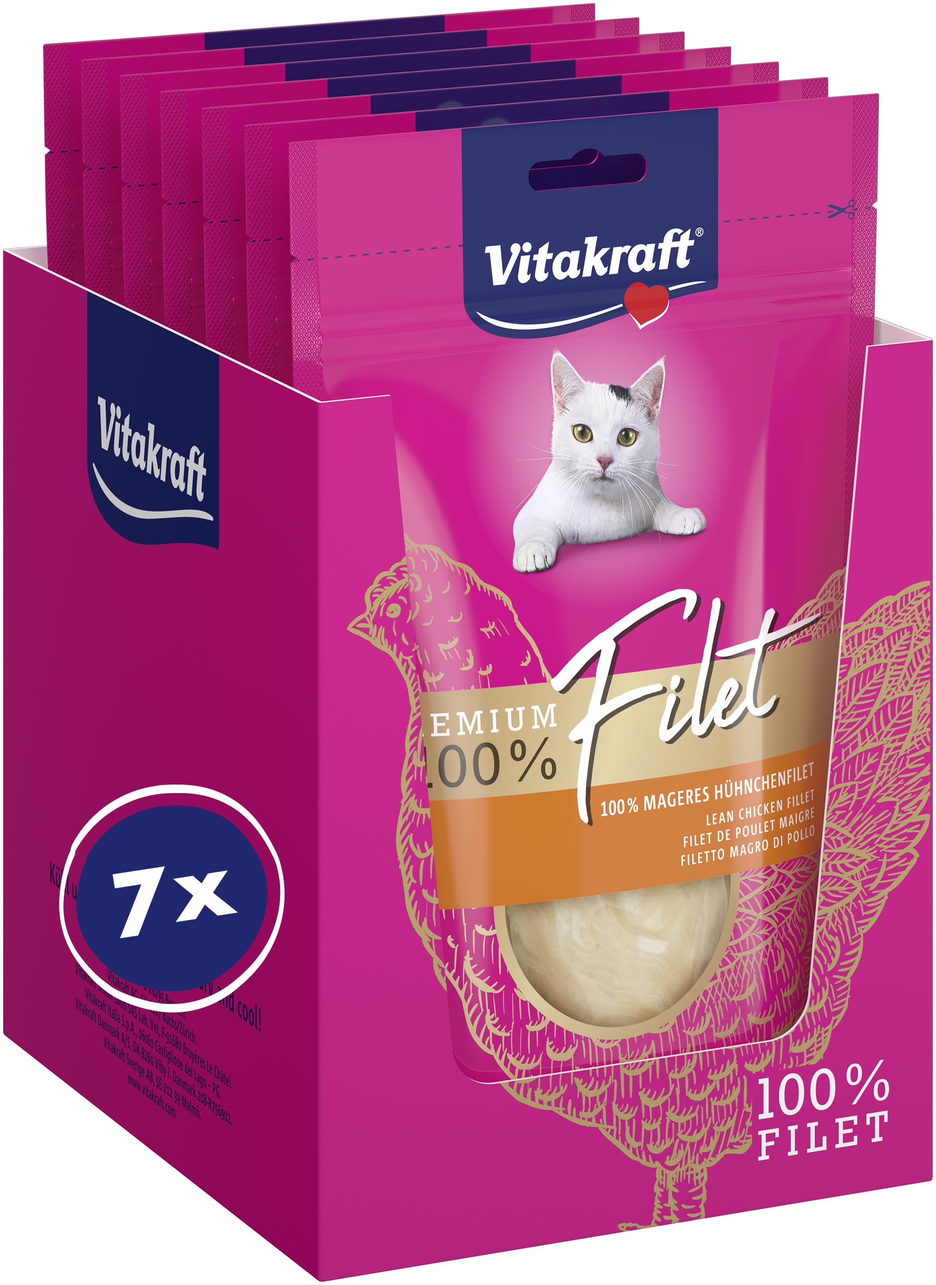 Vitakraft Cat Snack Premium Filet ,70 g (Pack of 7)