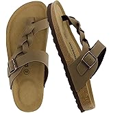 CUSHIONAIRE Women
s Libby Cork footbed Sandal with +Comfort and Wide Widths Available,