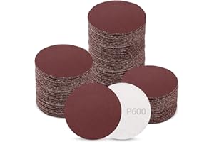 ZEHIQ 120pcs 2 Inch Sandpaper 600 Grit, Hook and Loop Sanding Disc, Alumina Orbital Sander Pads No Hole Sander Attachment Disc for Sanders Drill Grinder and Rotary Tools