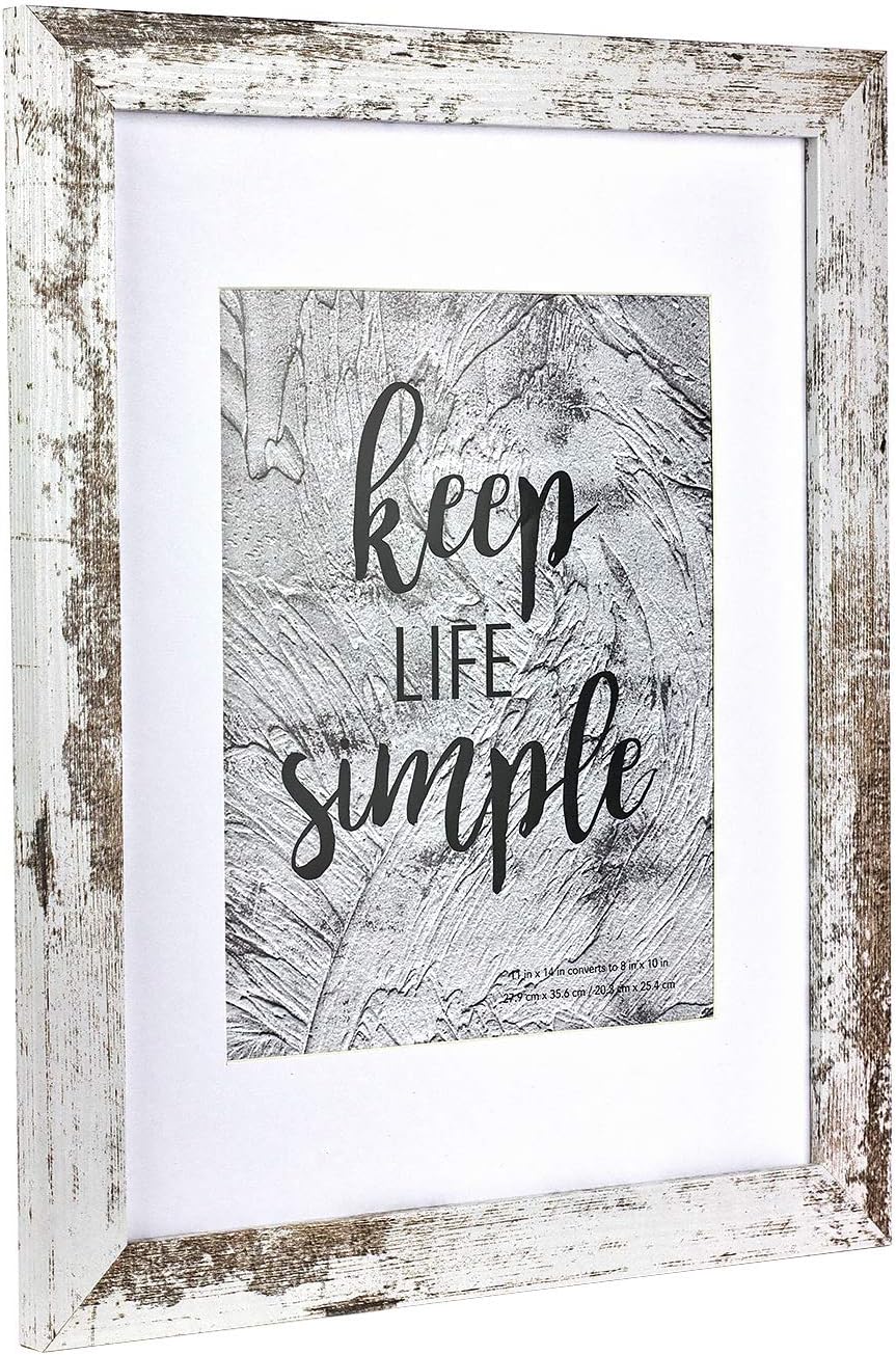 Photo Albums, Frames & Accessories - kennethan 11x14 White Picture Frame - Made to Display Pictures 8x10 with Mat or 11x14 Without Mat - Wide Molding - Wall Mounting Material Included…
