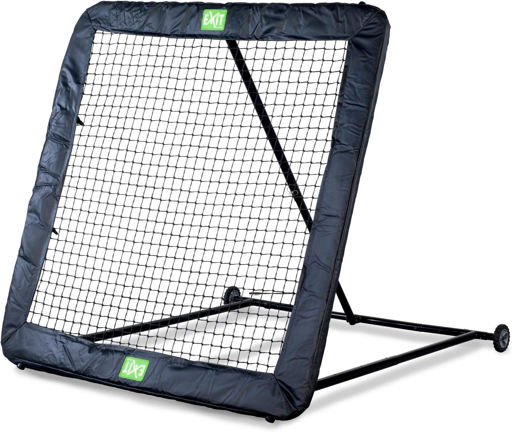EXIT Toys Kickback Multi-sport Rebounder Net L - 124x124cm - Train your Ball Technique - For Football, Volleyball, Basketball, Handball and Hockey - Adjustable in 10+ positions - Easy to Move - Black
