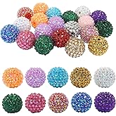 Moicstiy 20Pcs 20mm Rhinestone Beads for Pens, Beaded Pens Beads for Jewelry Making (Mixed Color)