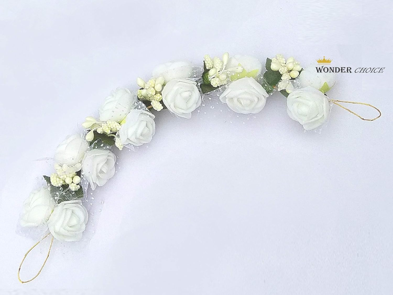 Wonder Choice White Colour Artificial Flower Hair Gajra For Bun