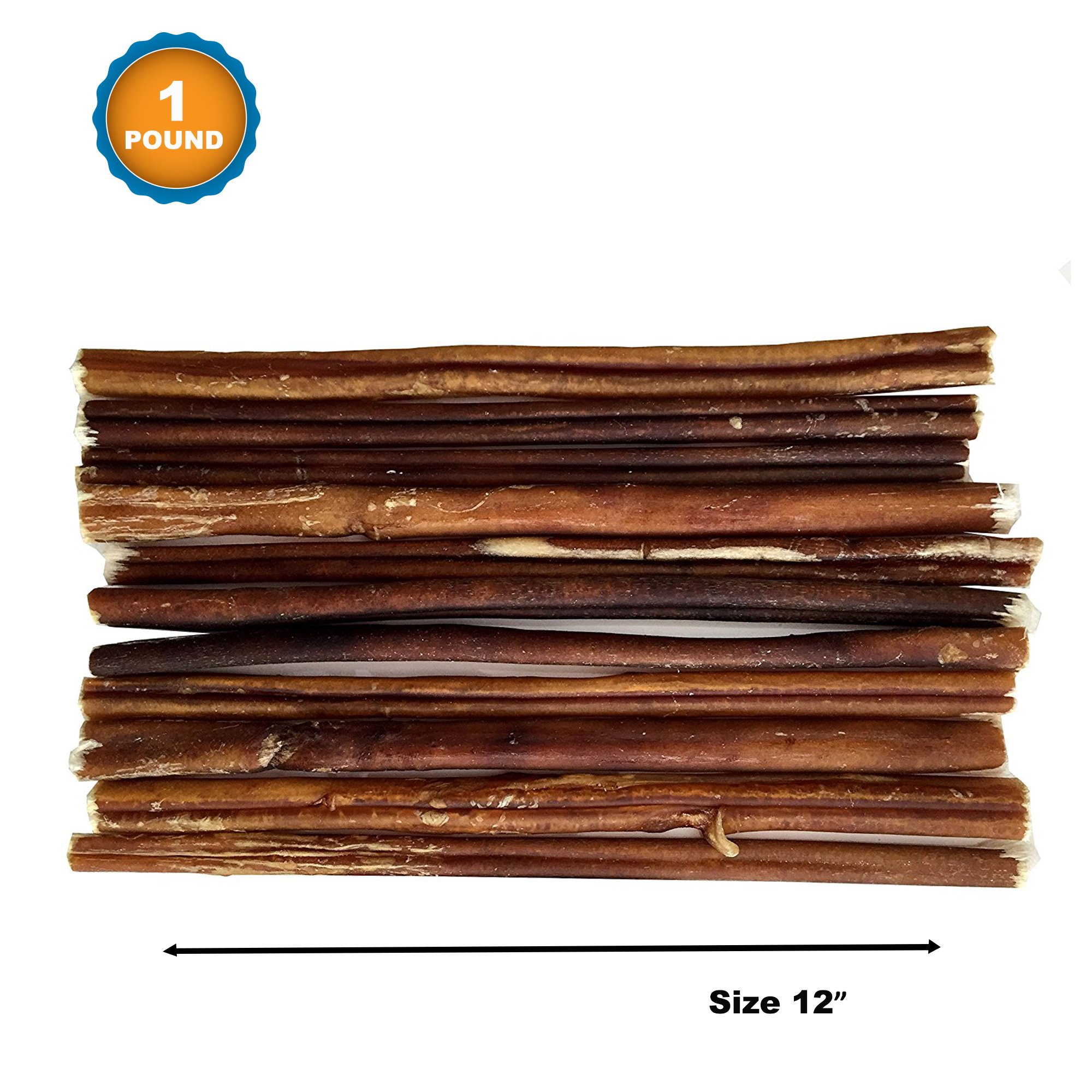 Bully Sticks Chews For Dogs | 1 Lb | 12" | 100% Natural Treats From 123 Treats! (703510535412)