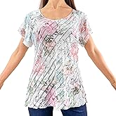 Brittany Black Women’s Lace Top Floral Print Tunic Knit Blouse