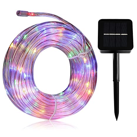 TurnRaise 12M 100LED Solar Lichterkette, IP65 Wasserdicht Weihnachtsbeleuchtung für Hochzeit Garten Party Weihnachten (Bunt)