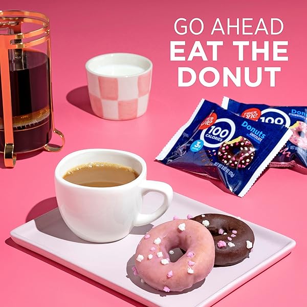 FIBER ONE 100 CALORIE DONUTS, STRAWBERRIES AND CREME, 3G SUGAR, 4 CT, 3.28 OZ