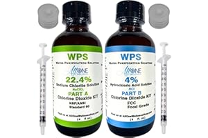 AllOne Wellness | WPS Chlorine Dioxide KIT ClO2 Glass Sodium Solution 22.4% HCL 4% 2 Part CDS KIT 118 ml 4 oz Product of Cana