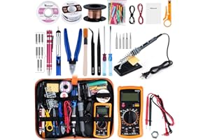 Oubit Soldering Iron Kit with Digital Multimeter, 80W LCD Fasting Heating (180-480°C) Soldering Welding Iron Tools with ON-Of