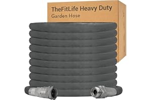 TheFitLife Flexible Garden Hose 25FT - Non Expandable Water Hose with Swivel Metal Fittings, Lightweight and Easy Storage - Heavy Duty Leak-Proof, Kink-Free Hose for RV, Outdoor, Car Wash, Yard, Lawn