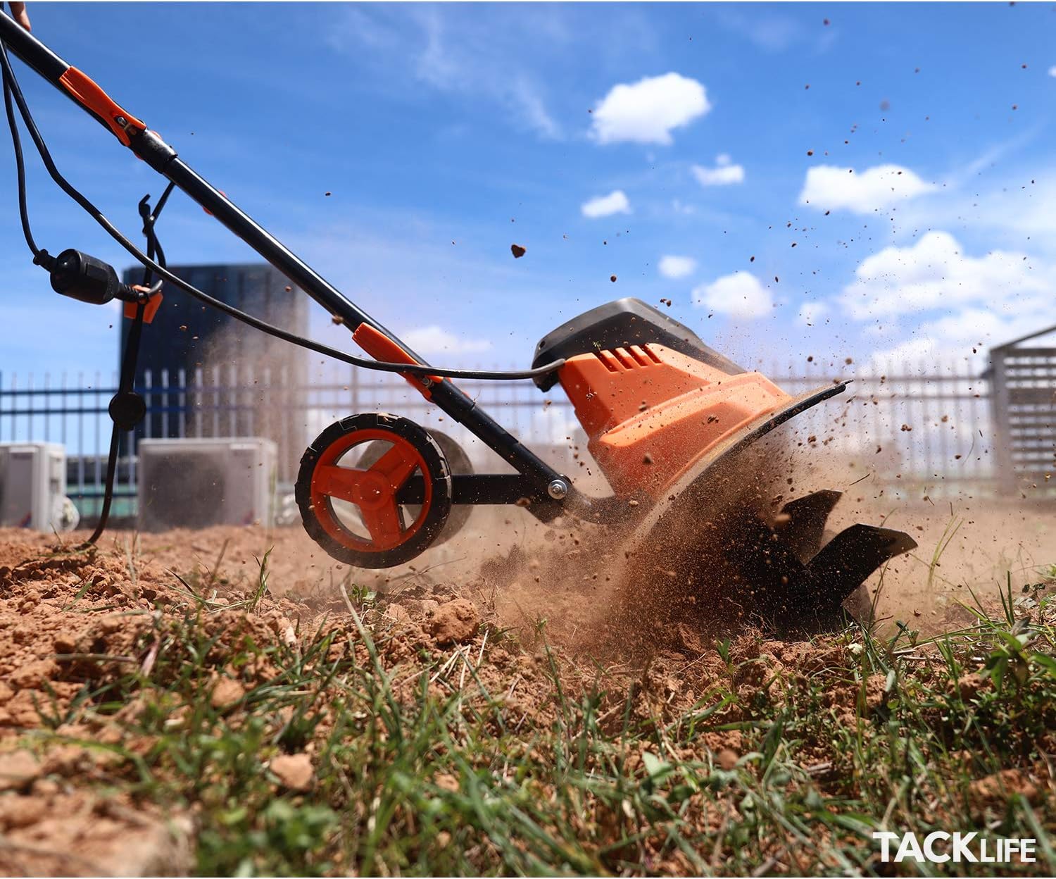 TACKLIFE Advanced Tiller, 18-Inch Electric Tiller, 13.5 Amp, Removable Blade, Adjustable Working Width(18''/12.5''), 8'' Tilling Depth, Foldable Handle, Adjustable Wheels, Tiller Cultivator - TGTL01A : Garden & Outdoor