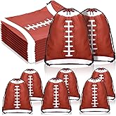 Kacctyen 24 Pcs Football Party favors Drawstring Gift Bags 10 x 12 Inch Football Super Birthday Favor Bags Bowl Soccer Goodie Pouch Bulk Sports Candy Pouches for Sports Teams Party Supplies