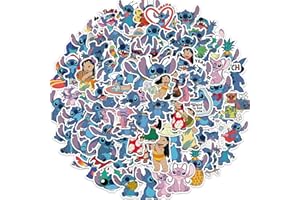 MOQIAN 100Pcs Lilo & Stitch Stickers, Cool Cartoon Stitch Stickers for Kids, Cute Stitch Decal Gifts, Waterproof Vinyl Stickers for Teen Adut Water Bottle, Laptop, Skateboard