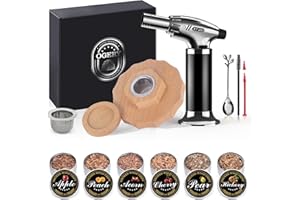 OGERY Cocktail Smoker Kit with Torch - 6 Flavors Wood Chips, Whiskey Smoker Kit, Old Fashioned Drink Smoker Infuser Kit, Birthday Bourbon Whiskey Gifts for Men, Dad, Husband (No Butane)