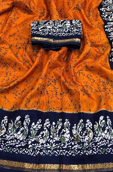 Women's Rhythm Silk 3 Soft Synthetic Saree with Blouse Piece (sf-556, Multicolour)