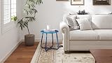 HollyHOME Outdoor Side Table Small Round Navy Blue Weather Resistant view 4