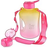 THE GYM KEG 1 Gallon Water Bottle (128oz) I 3.78l Big Water Jug I 128 oz Sports Bottle with Straw and Motivational Time Markings I Large Reusable Bottle | BPA-Free Plastic I Leakproof