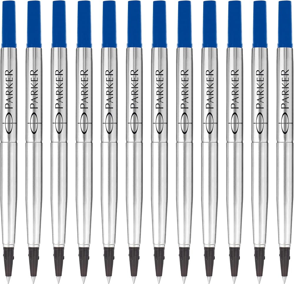 Parker Rollerball Pen Refills Fine Point Blue QUINK Ink 12 Count