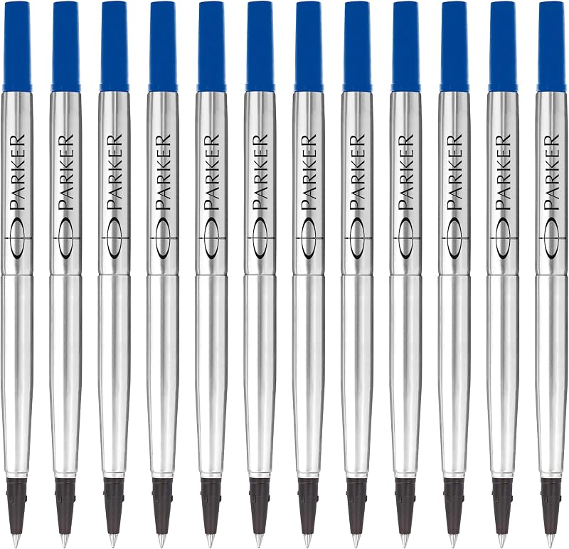 Parker Rollerball Pen Refills Fine Point Blue QUINK Ink 12 Count