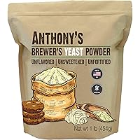 Anthony's Brewer's Yeast, 1 lb, Made in USA, Gluten Free, Unflavored, Unsweetened