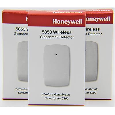 3 Pack of Honeywell 5853 Wireless Glassbreak Detector W/Mounting Tape