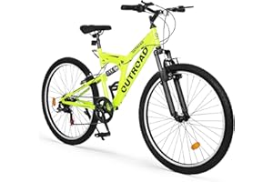 Omelaza 26 Inch Mountain Bike, 7-Speed High-Carbon Steel/Aviation Grade Frame with Dual Suspension, Adjustable Ergonomic Seat for Adults