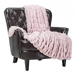Chanasya Premium Ruched Faux Fur Throw Blanket