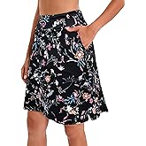 Jhsnjnr Women's Tennis Skirt Casual Knee Length Golf Skirts with Pockets Workout Athletic Skort