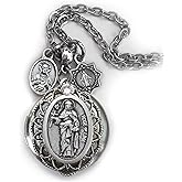 Saint Rose of Lima Locket Necklace, Catholic Charm Jewelry, Confirmation Gift, Patron Saint Gift