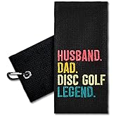 ERHACHAIJIA Husband Dad DiscGolf Legend Embroidered Disc Golf Towel with Clip. Funny DiscGolf Accessories Golf Gifts for Men Disc Golf Lover Dad, Birthday Retirement Present for Papa Husband Grandpa