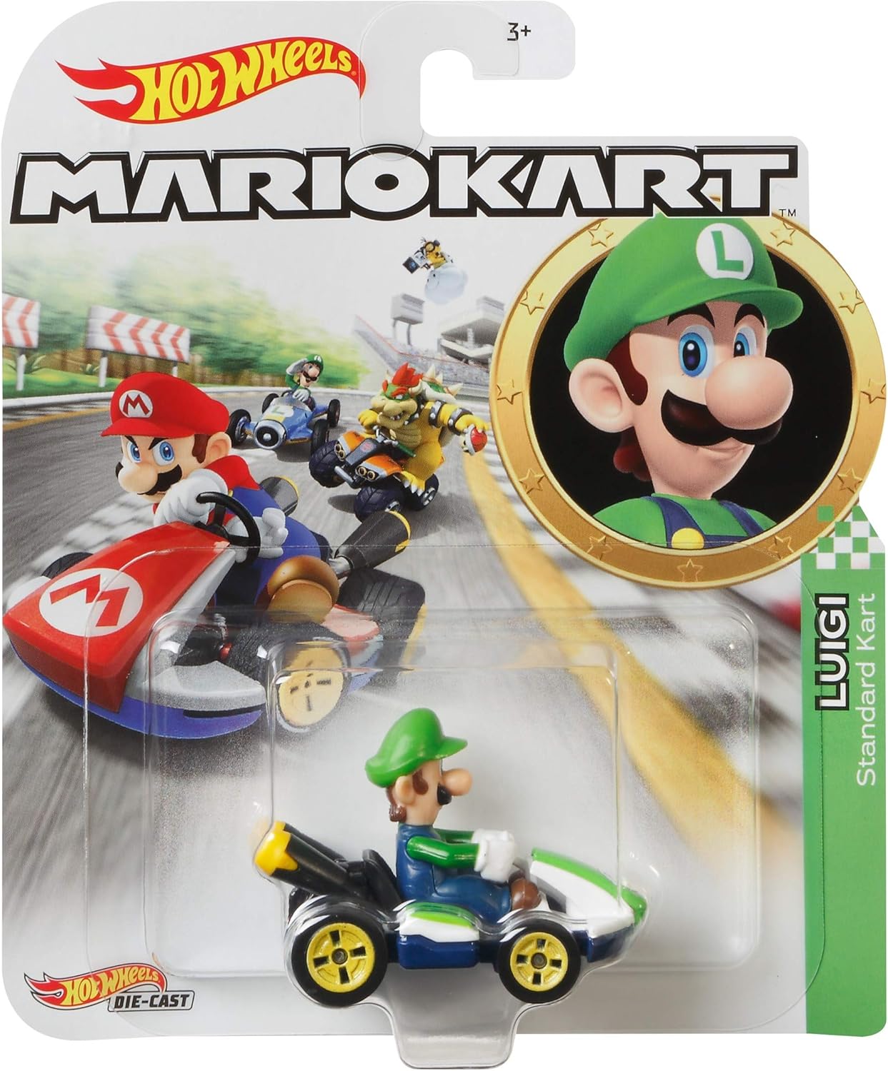 Hot Wheels - Super Mario Bros - Luigi (GLP37), Green, 1.25 x 2.5 x 1.75 polegadas - Image 4