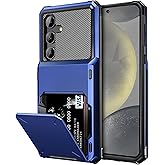 Vofolen for Samsung Galaxy S24 Wallet Case with Card Holder, 4-Card Dual Layer Heavy Duty Shockproof Wallet Case, Hidden Flip Card Slot Large Storage Protective Case for Galaxy S24, 6.2'' Navy