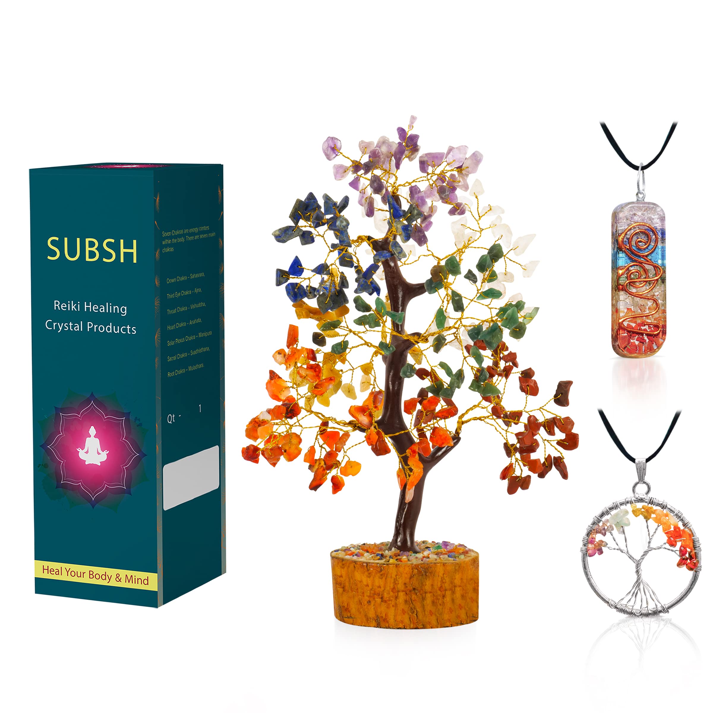 Chakra Tree - Stones and Crystals - Crystals and Gemstones - Healing Crystals - Money Tree - Crystal Tree of Life - Meditation Accessories - New Home Gifts