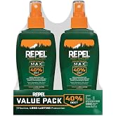 Repel Insect Repellent Sportsman Max Formula, Repels Mosquitoes, Ticks and Gnats, Effective Long-Lasting Protection, 40% DEET (Aerosol) 6 fl Ounce (Pack of 2)