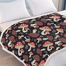 SOULZZZ Red Mushroom Throw Blanket Super Soft Warm