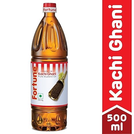 Fortune Kachi Ghani Oil, Mustard, 500ml