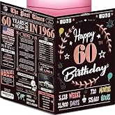 60th Birthday Card for Women Men - Back In 1966 Black &amp; Gold - 60 Happy BIRTHDAY card - 60 th birthday gift for Her Him - JUMBO size - 60 th birthday decorations Dad Mom - Best gifts for 60 year old