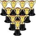 Gold Trophy Award Cups - Pack Of 12 Bulk 5 Inch Plastic Gold Mini Trophies For Party Favors, Props, Rewards, Trophy Cup Competitions Winning Prizes For Kids Choice Awards And Trophies And Adults
