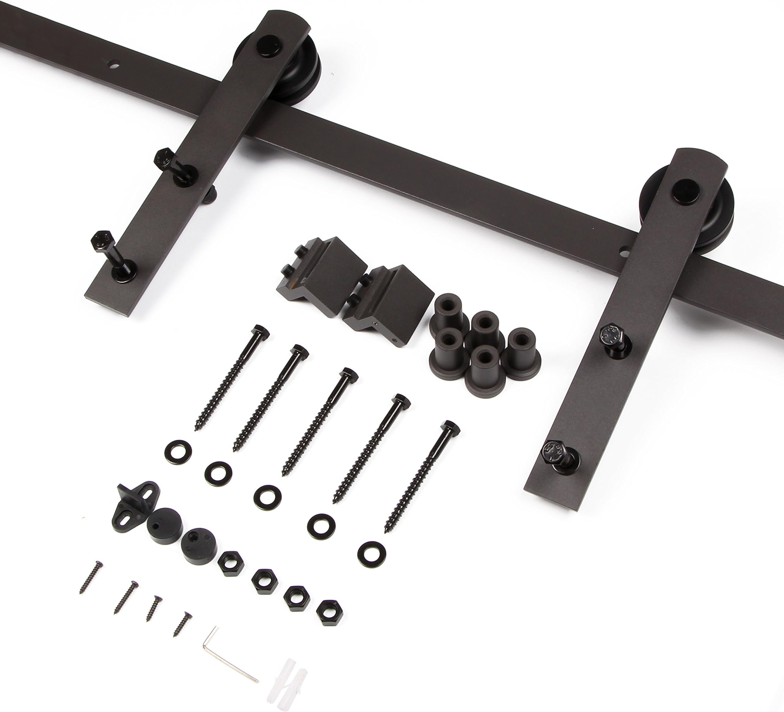 Unionline US Style 6.6 Foot Homewares Sliding Wood Barn Door Hardware Sliding Track Kit (Straight)
