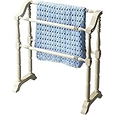 Butler Lillian Cottage White Quilt Rack – Wooden Freestanding Blanket Rack & Quilt Stand | White Wood Blanket Holder for Bedr