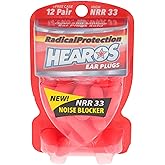 Hearos Radical Protection Foam Ear Plugs, Hearing Protection, NRR 33, 12 Pair, Orange (5801)