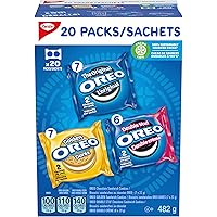 OREO, 20 Snack Packs (Individually Wrapped), 40 Cookies, School, Lunch, Travel, Gift, Birthday, Bulk Variety Pack of OREOs Or