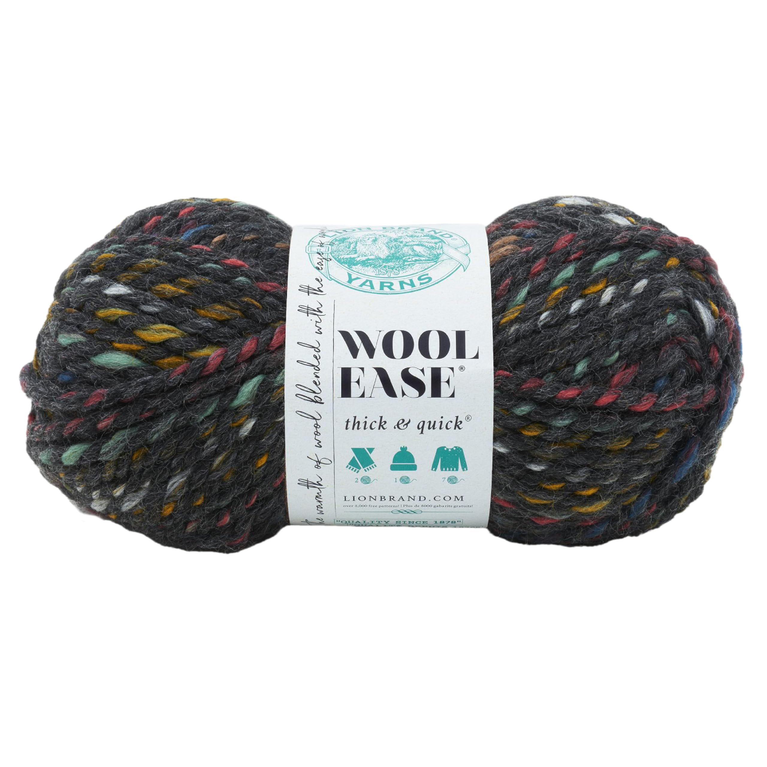 Lion Brand Yarn Company 640-618 Wool-Ease Thick & Quick Yarn, Bedrock, One Skein