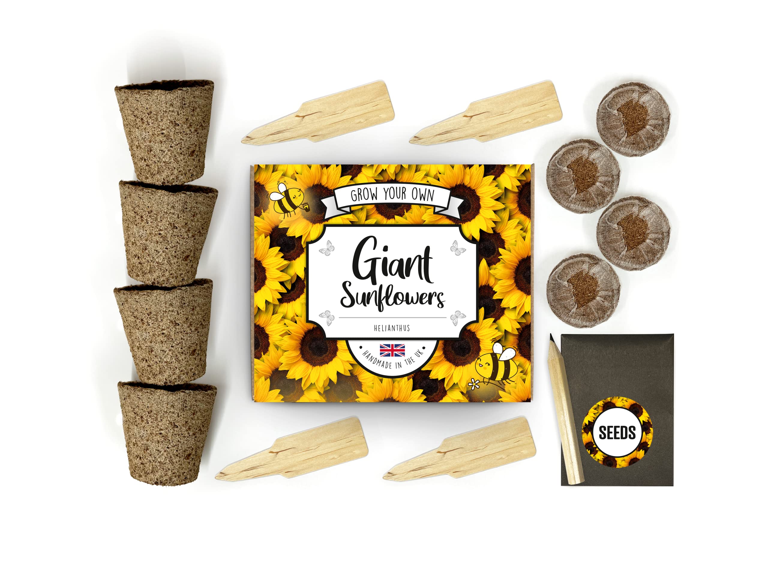 Grow Your Own Sunflower Kit Mamouth Edition - Family Box - Complete Beginner Starter Kit | Easy Instructions | Made in UK | Perfect Gardening Gift for Any Occasion