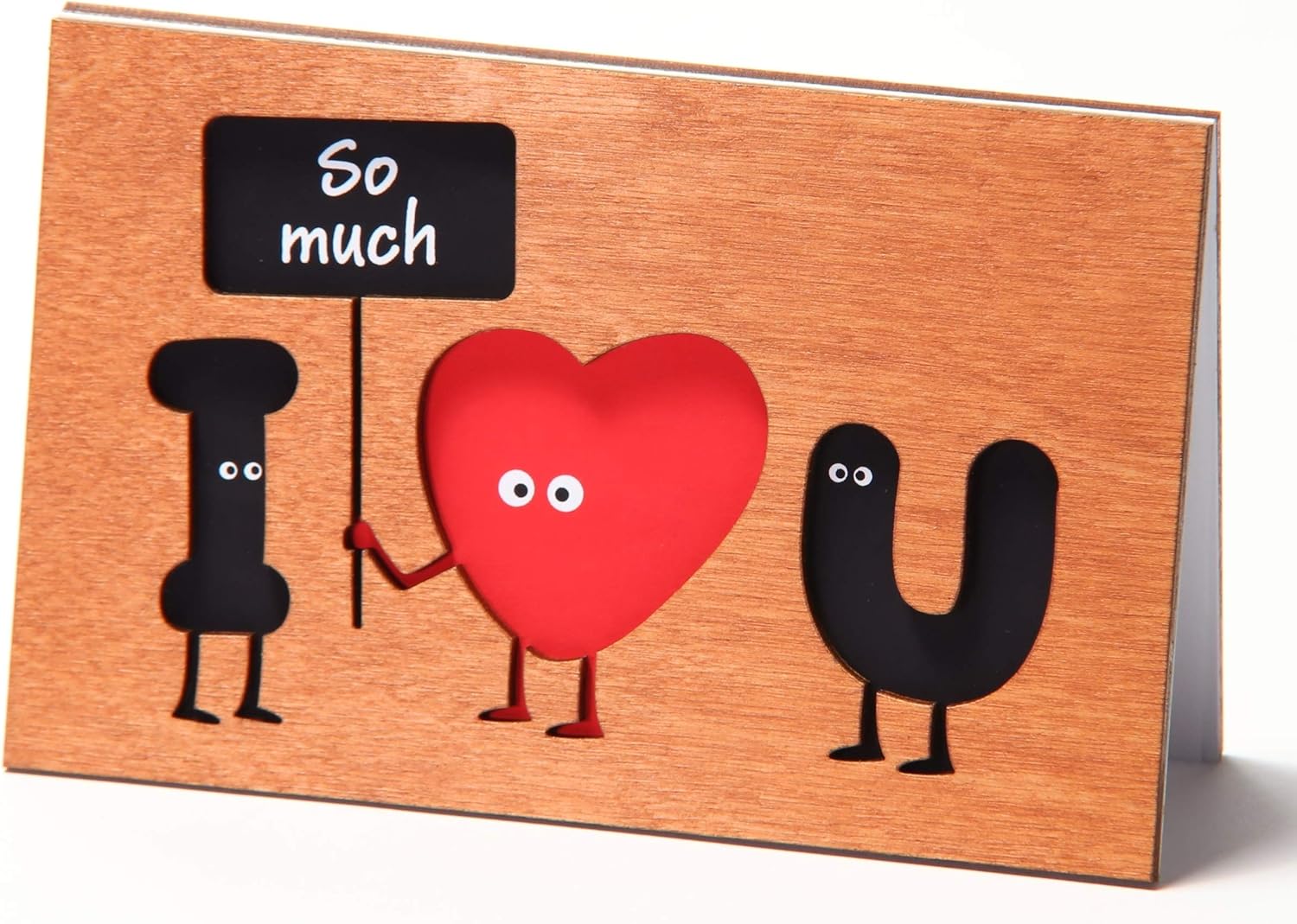 Amazon Com Wood Love Card With Stand Funny Wooden Gift For